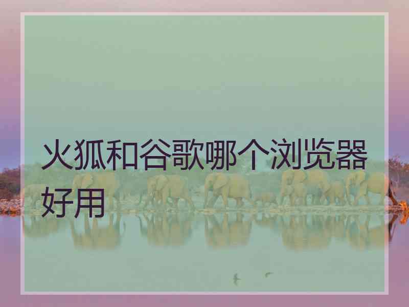 火狐和谷歌哪个浏览器好用