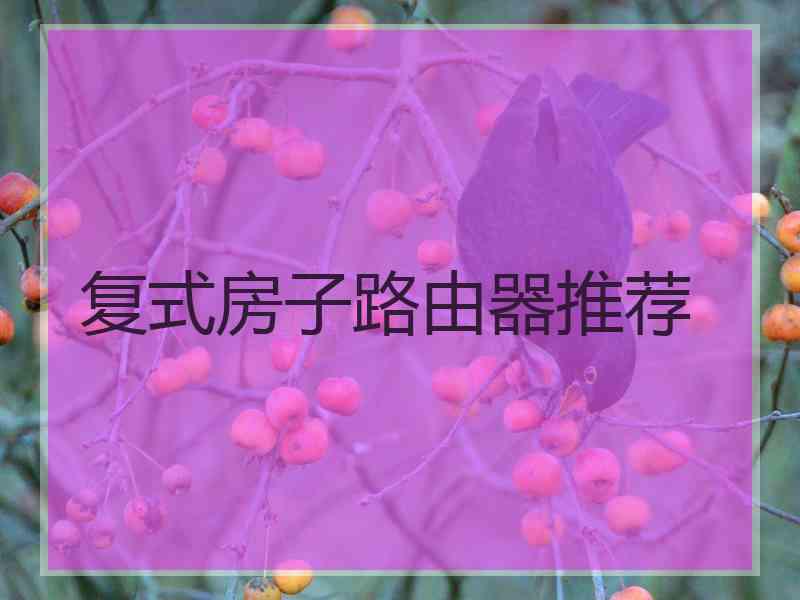 复式房子路由器推荐