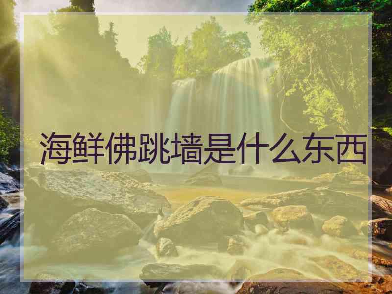 海鲜佛跳墙是什么东西