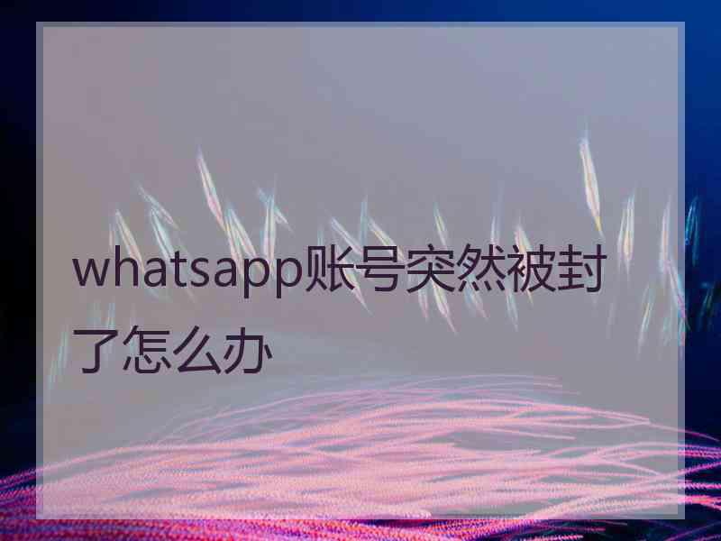 whatsapp账号突然被封了怎么办