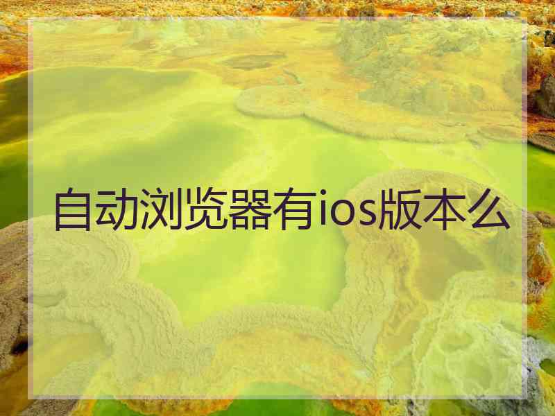 自动浏览器有ios版本么