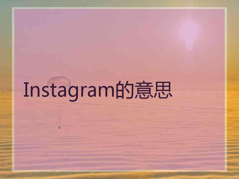 Instagram的意思