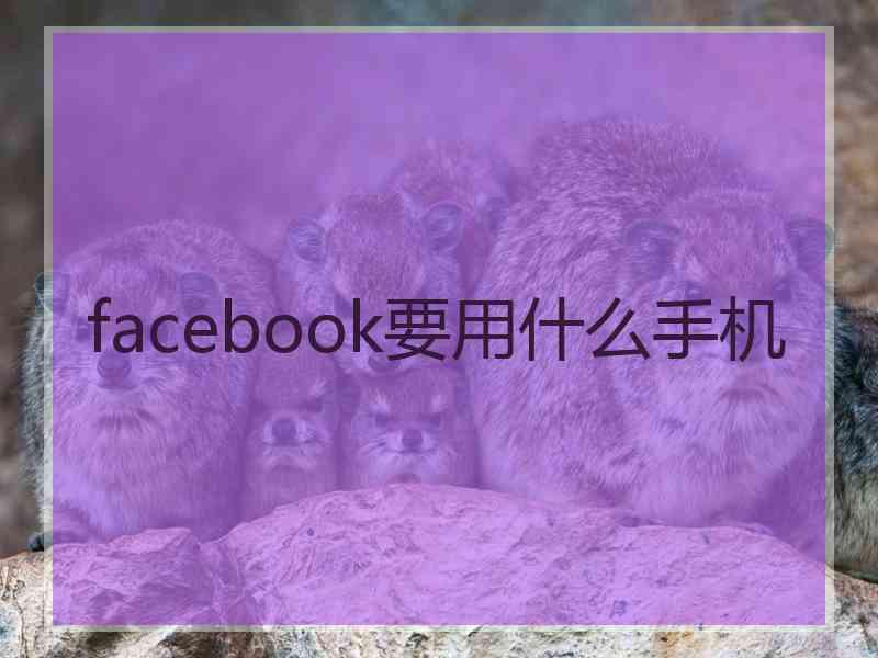 facebook要用什么手机
